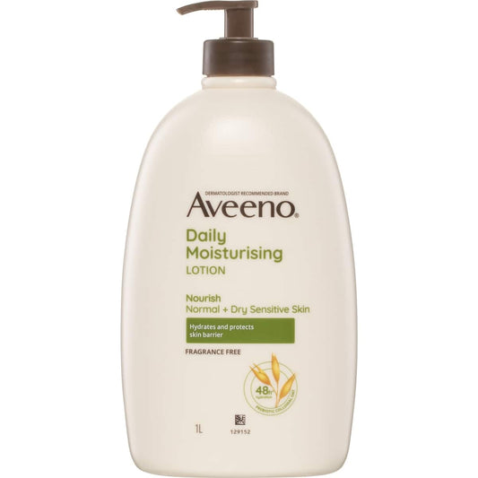 Aveeno Daily Moisturising Body Lotion Fragrance Free Sensitive Skin 1l