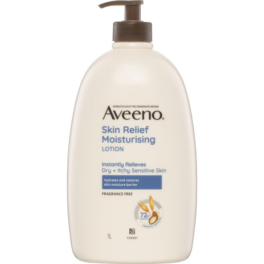 Aveeno Skin Relief Fragrance Free Body Lotion Dry Sensitive Skin 1l