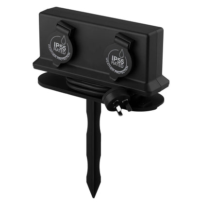Arlec Outdoor Powerboard - 2 Outlet - 1.8m - Dark Grey