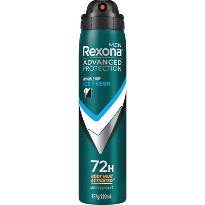 Rexona Men Advanced 72hr Deodorant Aerosol Ice Fresh 220ml