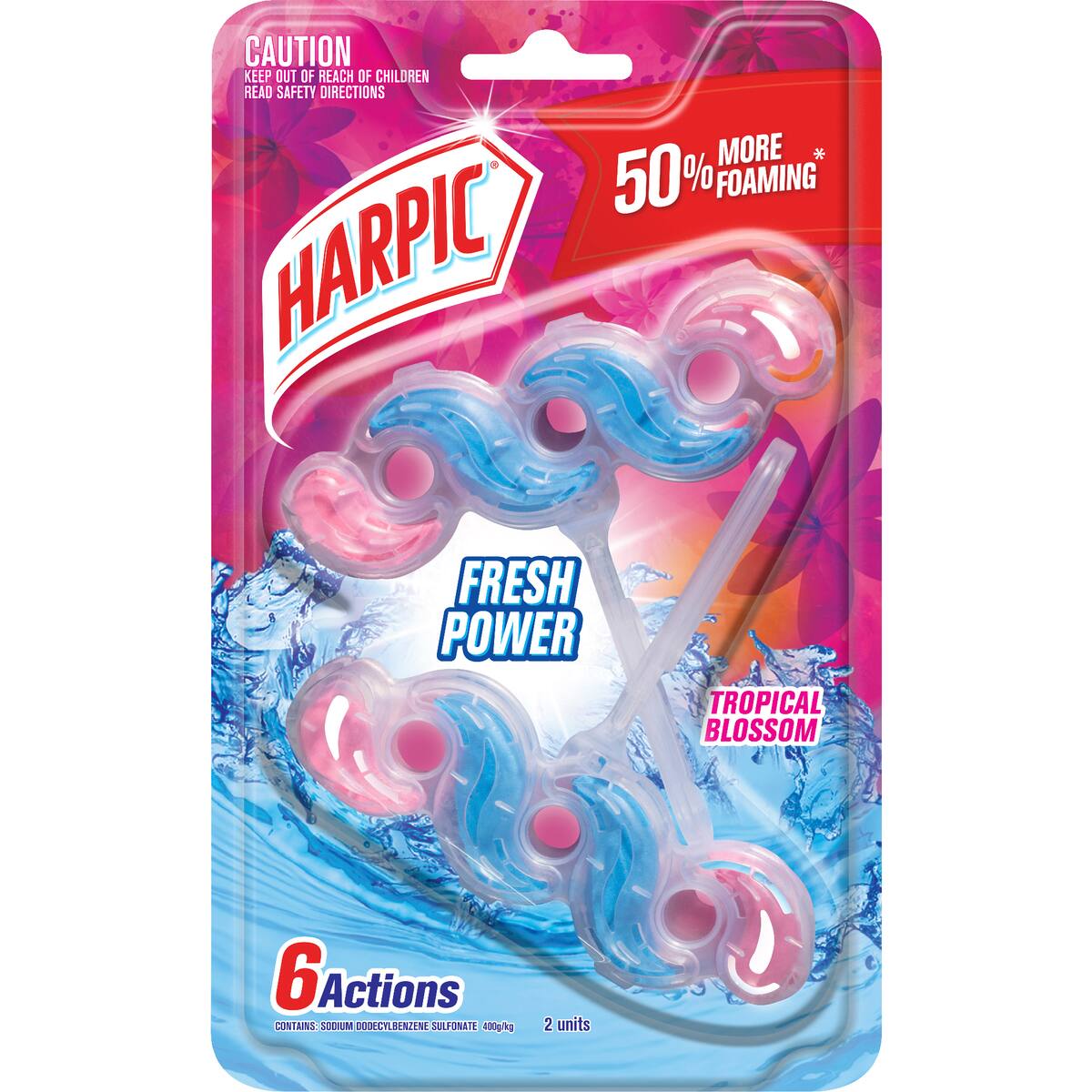 Harpic Fresh Power Tropical Blossom Toilet Cleaner Block 2 Pack