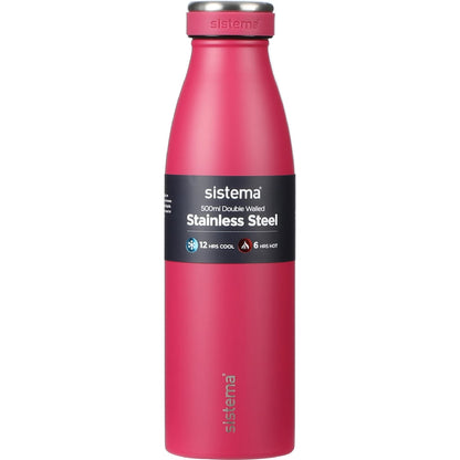 Sistema Double Walled Stainless Steel Bottle Assorted 500ml Each