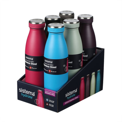 Sistema Double Walled Stainless Steel Bottle Assorted 500ml Each