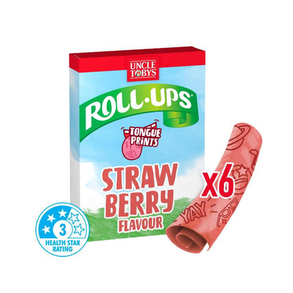 Une Tobys Roll-ups Strawberry Fun Prints Snacks Made With Real Fruit - 94g