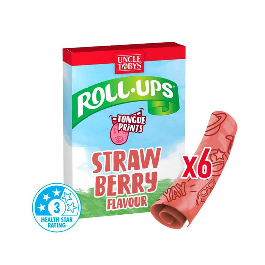 Une Tobys Roll-ups Strawberry Fun Prints Snacks Made With Real Fruit - 94g