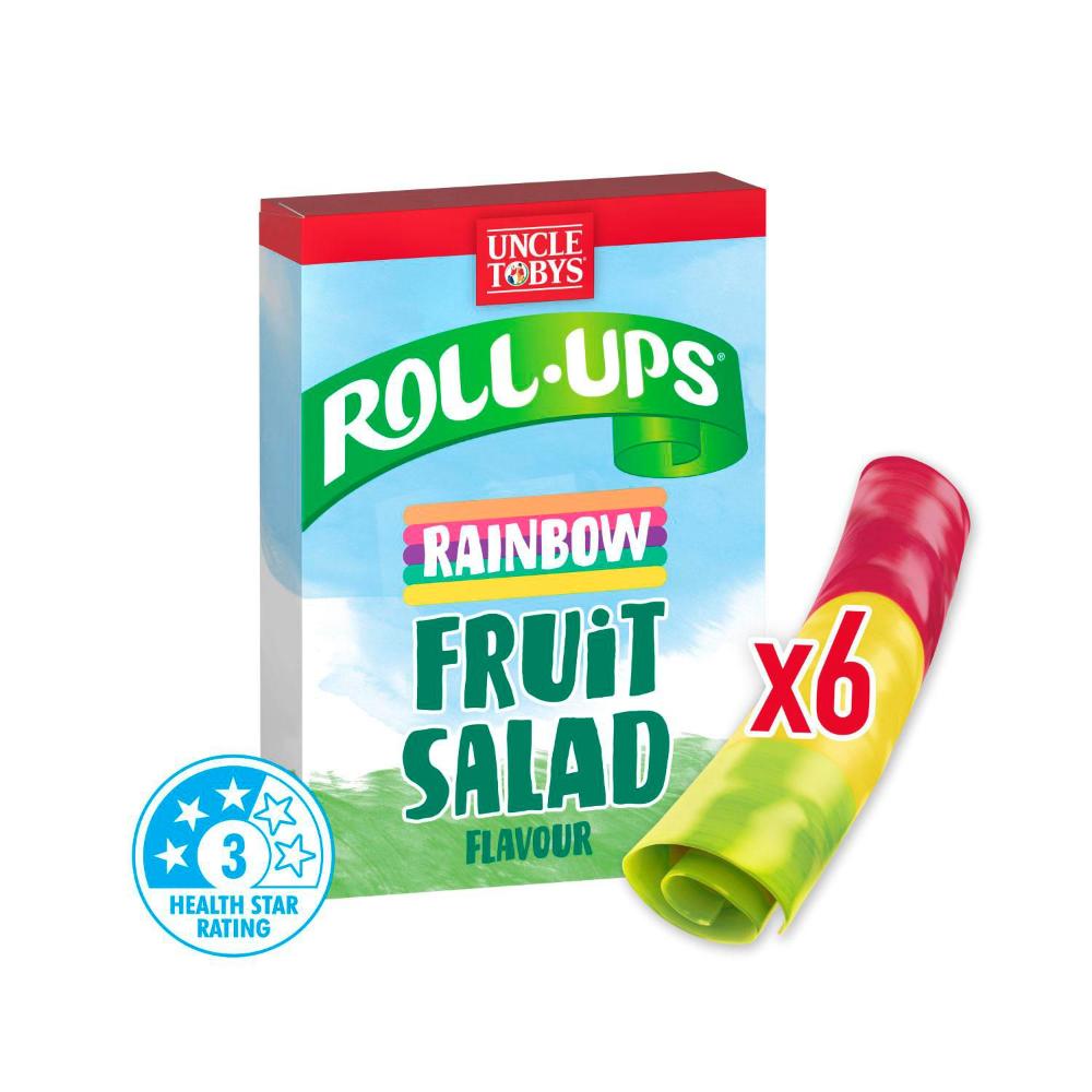 Une Tobys Roll-ups Rainbow Fruit Salad Snacks Made With Real Fruit - 94g