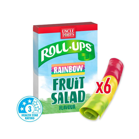 Une Tobys Roll-ups Rainbow Fruit Salad Snacks Made With Real Fruit - 94g