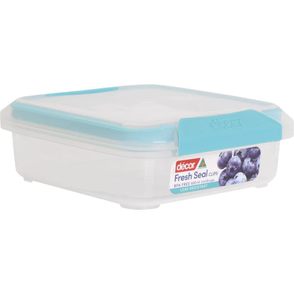 Decor Fresh Seal Clips Container, Square 630ml