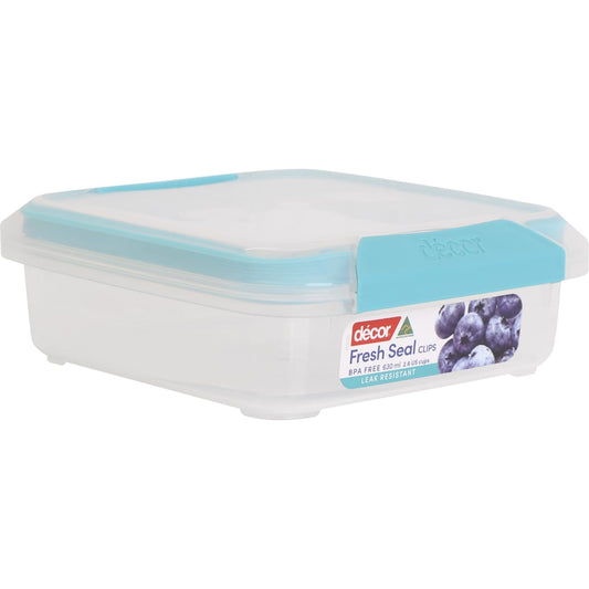 Decor Fresh Seal Clips Container, Square 630ml