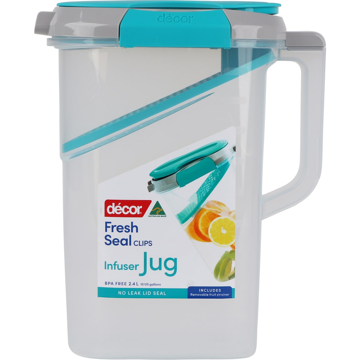 Decor Fresh Seal Clips Water Infuser Jug 2.4l