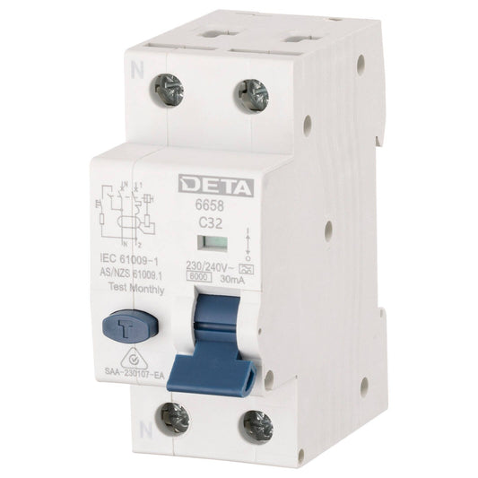 Deta Single Phase RCBO - 32A - 6kA