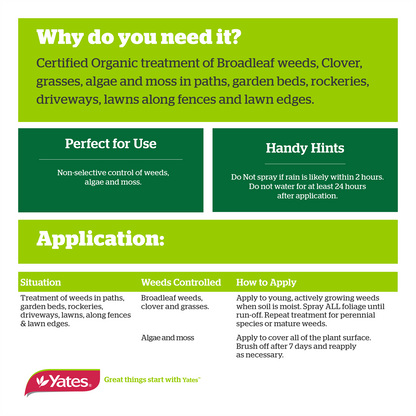 Yates Nature's Way Organic Weed Killer Spray - 1L