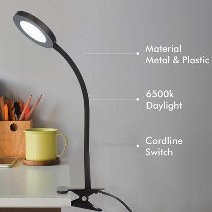 Verve Design Dalton Desk Clamp Lamp - 6W - 120mm - Black