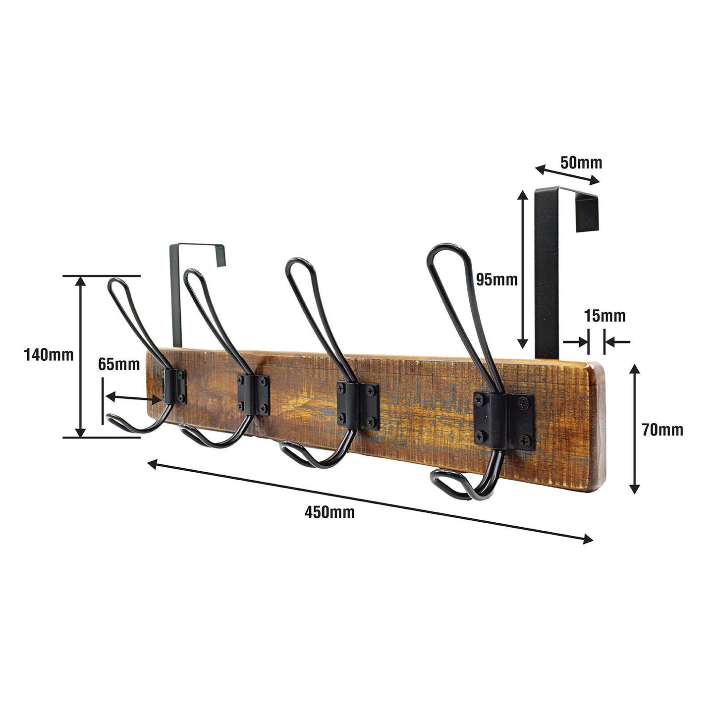Adoored Rustic Over Door Rack 450mm