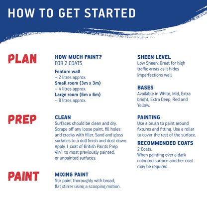 British Paints Extra Bright Low Sheen Interior Paint - 4L