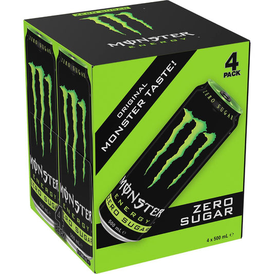 Monster Energy Zero Sugar Cans 500ml X 4 Pack