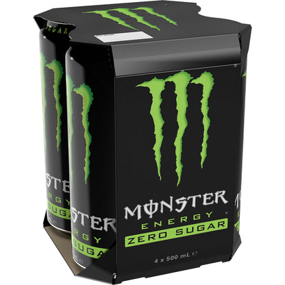 Monster Energy Zero Sugar Cans 500mL x 4 pack