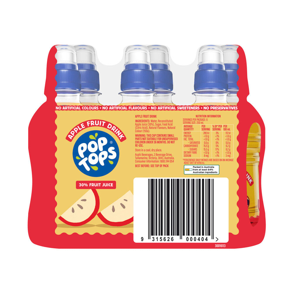 Pop Tops Apple Drink - 6 Pack
