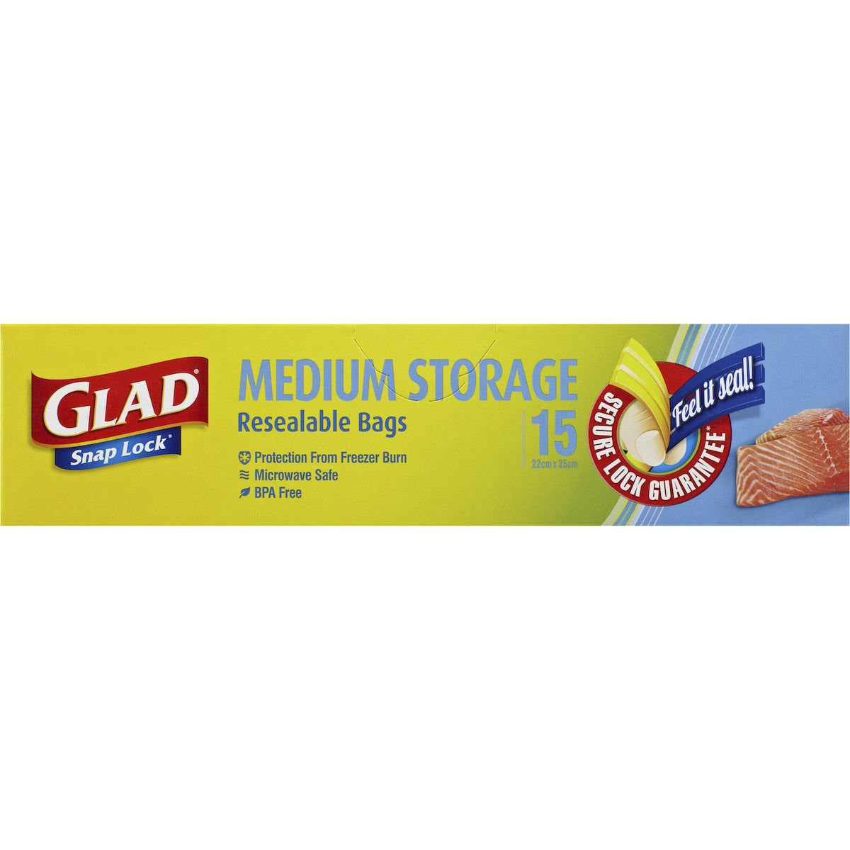 Glad Resealable Medium Storage Bags 15 pack