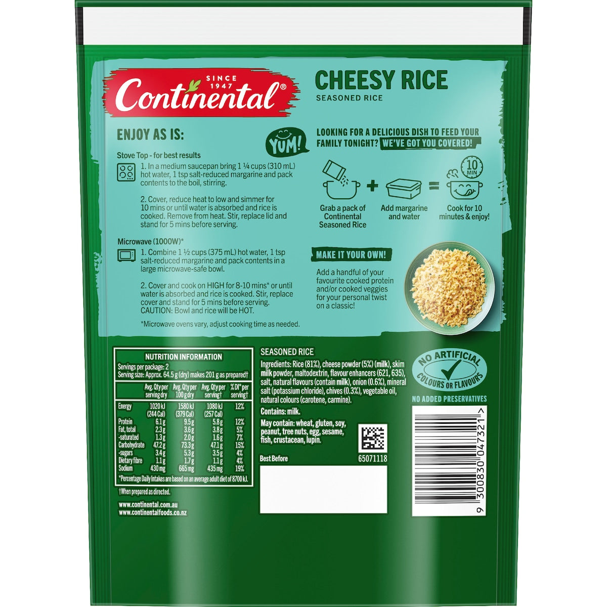 Continental Classics Tasty Cheesy Rice 125g