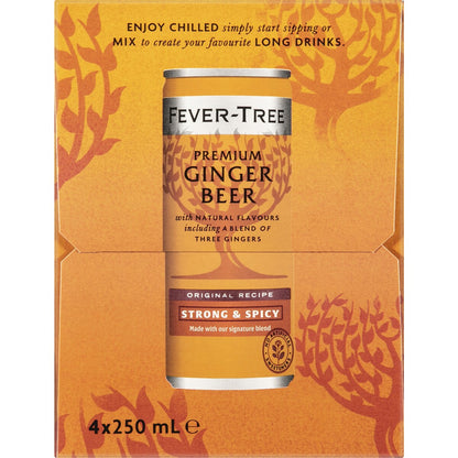 Fever-Tree Premium Ginger Beer 250mL x 4 pack