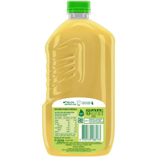 Golden Circle Cordials Golden Pash Cordial 2l