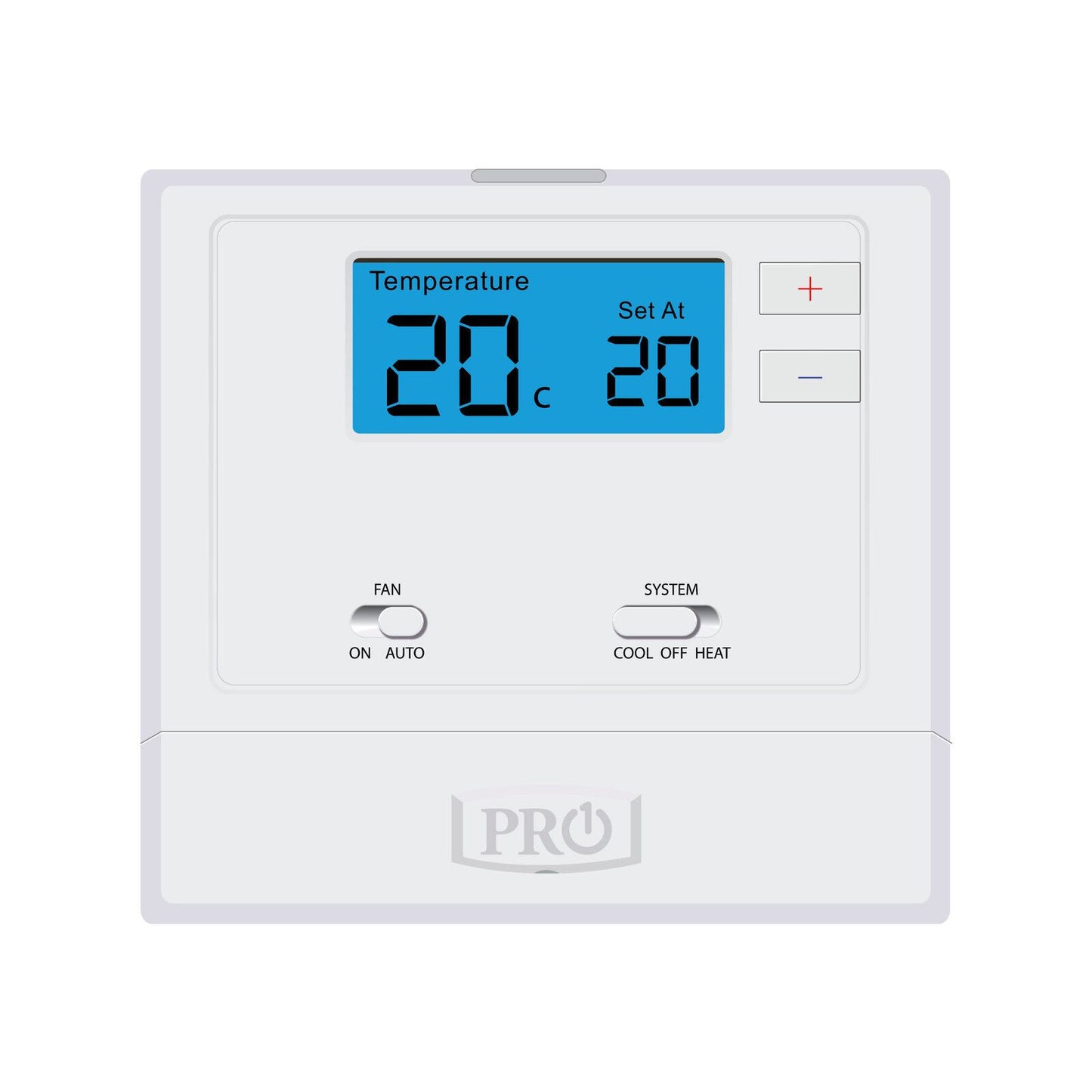 Pro1 Thermostat - T601-2 - Non-Programmable - 120 x 110 x 25mm - White