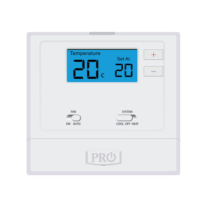 Pro1 Thermostat - T601-2 - Non-Programmable - 120 x 110 x 25mm - White
