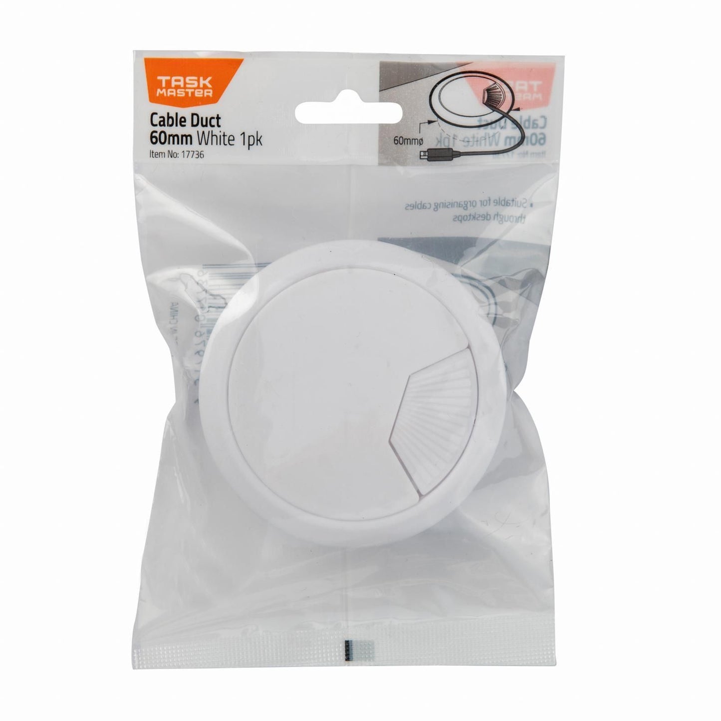 Taskmaster White Cable Duct - 60mm