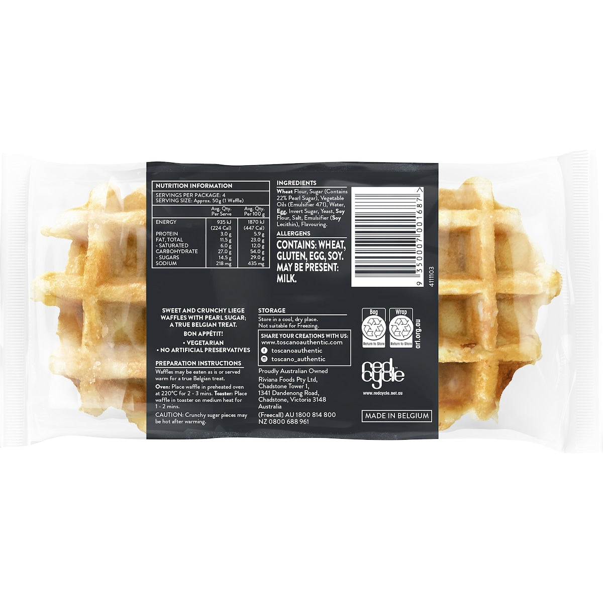 Toscano Mini Waffle 200g