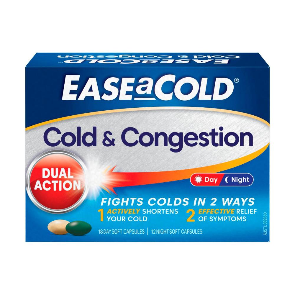 Ease A Cold Cold & Congestion Day & Night Capsules - 30 pack