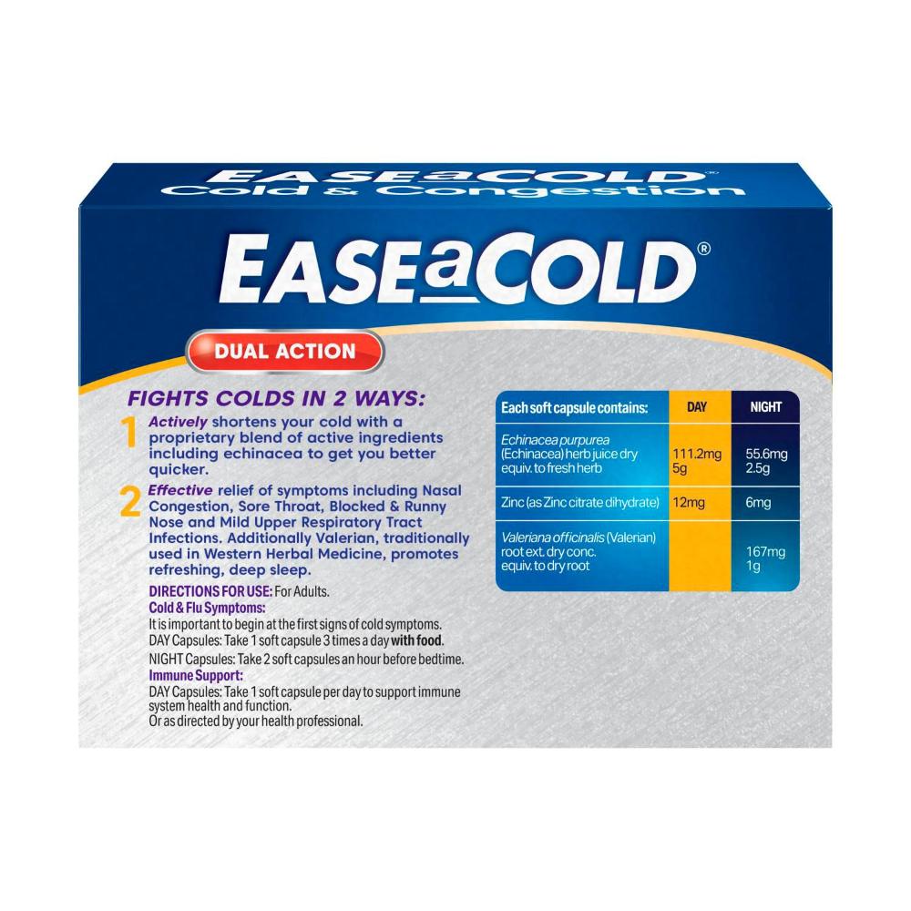 Ease A Cold Cold & Congestion Day & Night Capsules - 30 pack