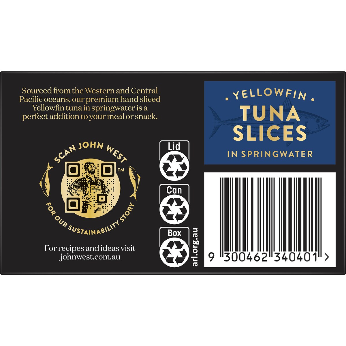 John West Wild Caught Yellowfin Tuna Slices In Springwater 125g