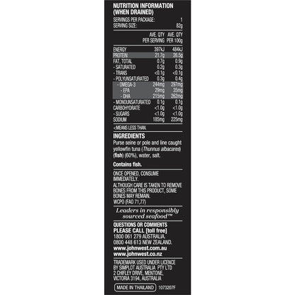 John West Yellowfin Tuna Slices In Springwater 125g