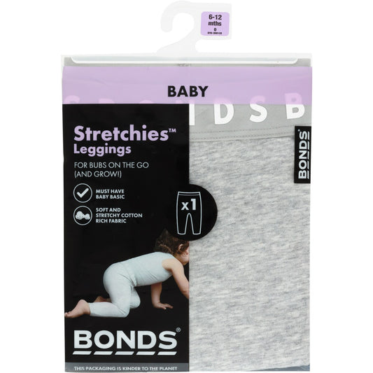 Bonds Baby Stretchy Legging Boy Size 000 To 2 Assorted Each