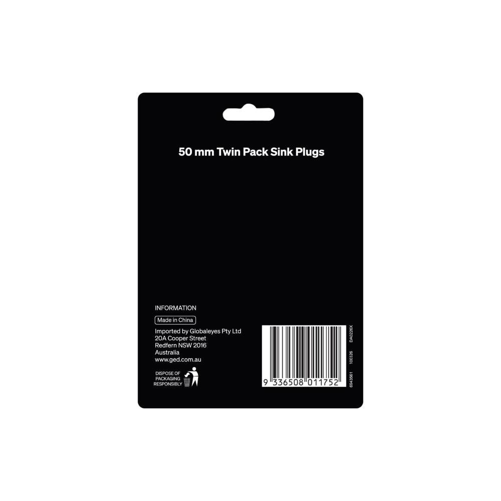 Rodara Sink Plugs 50mm - 2 pack