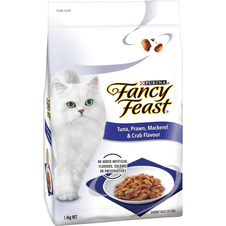 Fancy Feast Adult Tuna, Prawn, Mackerel & Crab Flavour Dry Cat Food 1.4kg