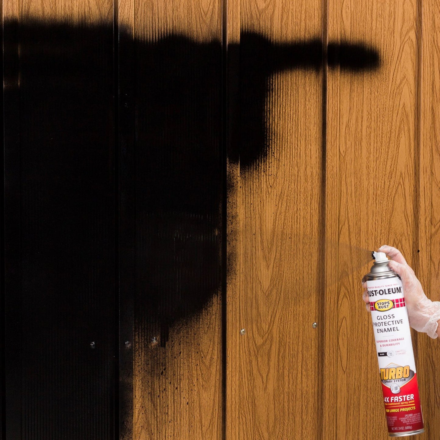 Rust Oleum Turbo Spray Paint - 680g - Black Gloss
