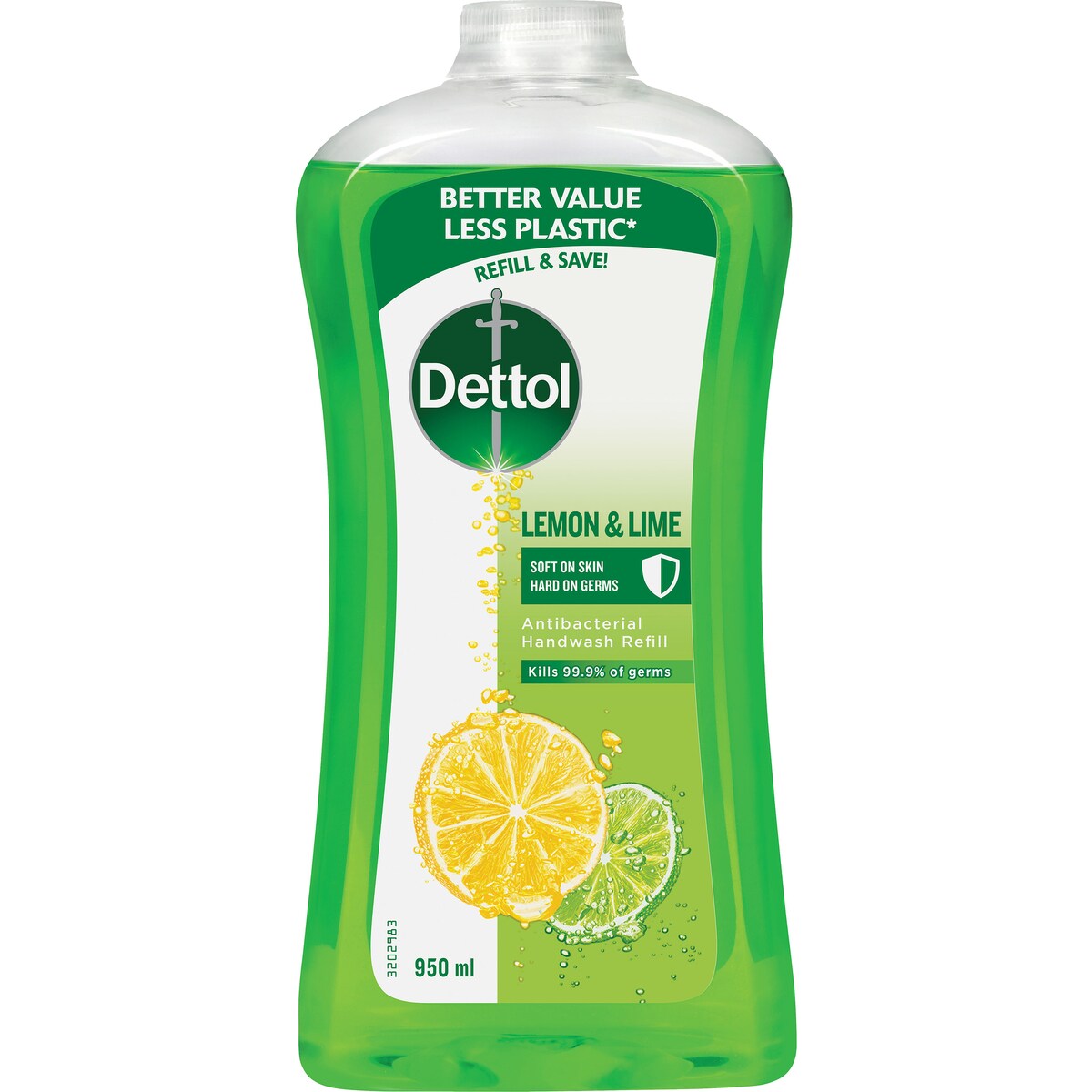 Dettol Antibacterial Liquid Hand Wash Hand Soap Refill Refresh 950ml