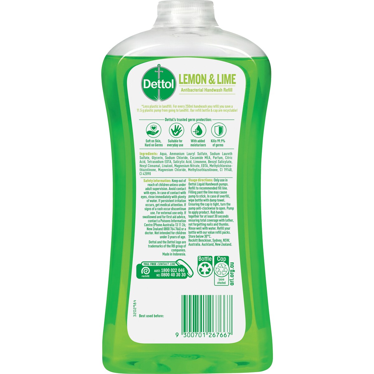 Dettol Antibacterial Liquid Hand Wash Hand Soap Refill Refresh 950ml