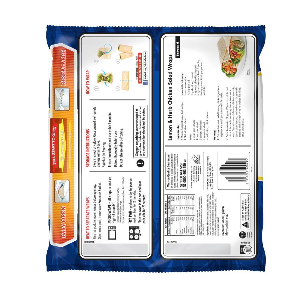 Mission Original Wraps 8 Pack - 567g