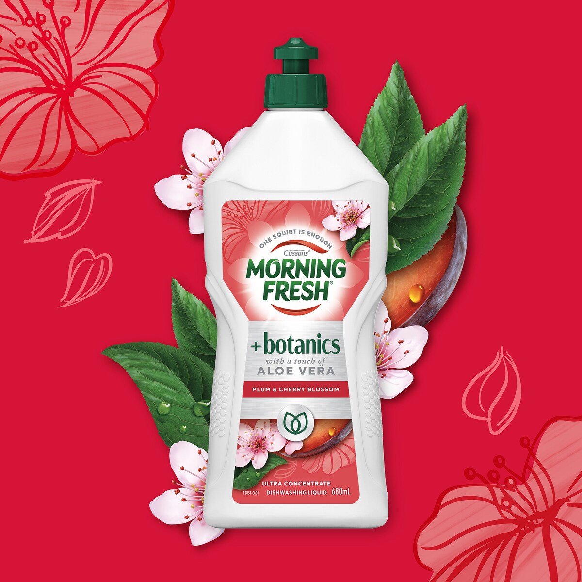Morning Fresh Botanics Plum & Cherry Blossom Dishwashing Liquid 680mL