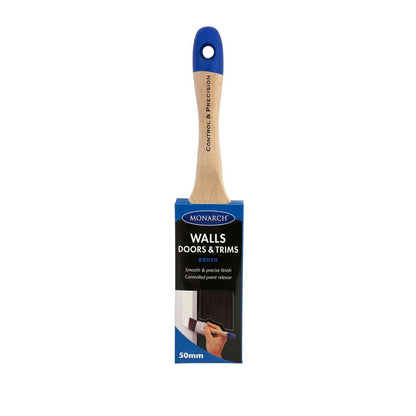 Monarch Walls Doors Trims Brush - 50mm - Synthetic Filament - Ergonomic Handle
