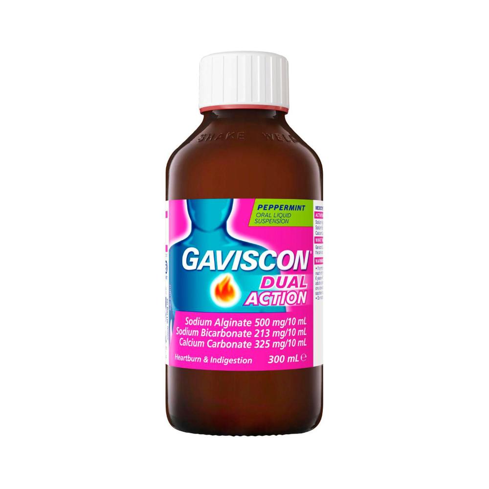 Gaviscon Dual Action Liquid Peppermint Heartburn And Indigestion Relief - 300mL