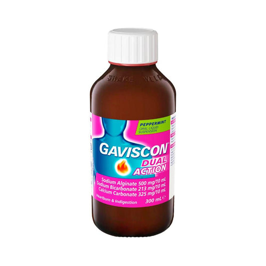 Gaviscon Dual Action Liquid Peppermint Heartburn and Indigestion Relief - 300mL