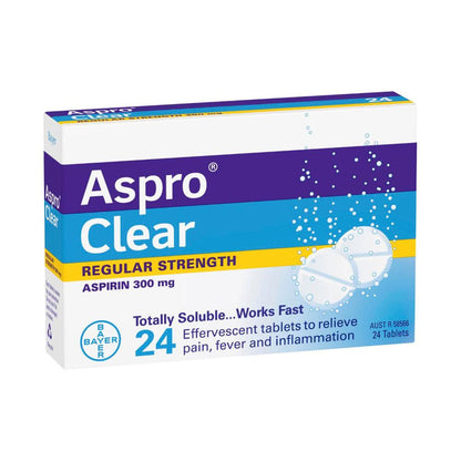 Aspro ear Pain Relief Aspirin 24 Soluble Effervescent Tablets - 1 Pack