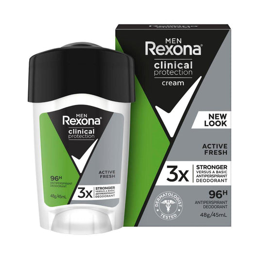Rexona Men Deodorant 96hr inical Cream Active Fresh - 45mL