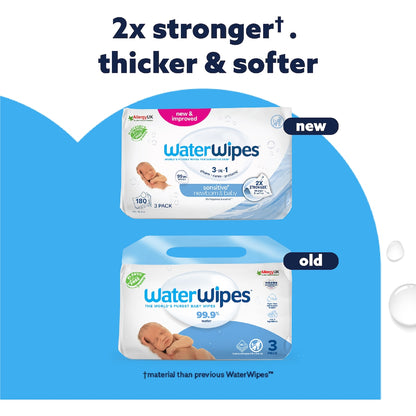 Waterwipes Baby & Newborn Sensitive Wipes 180 Pack