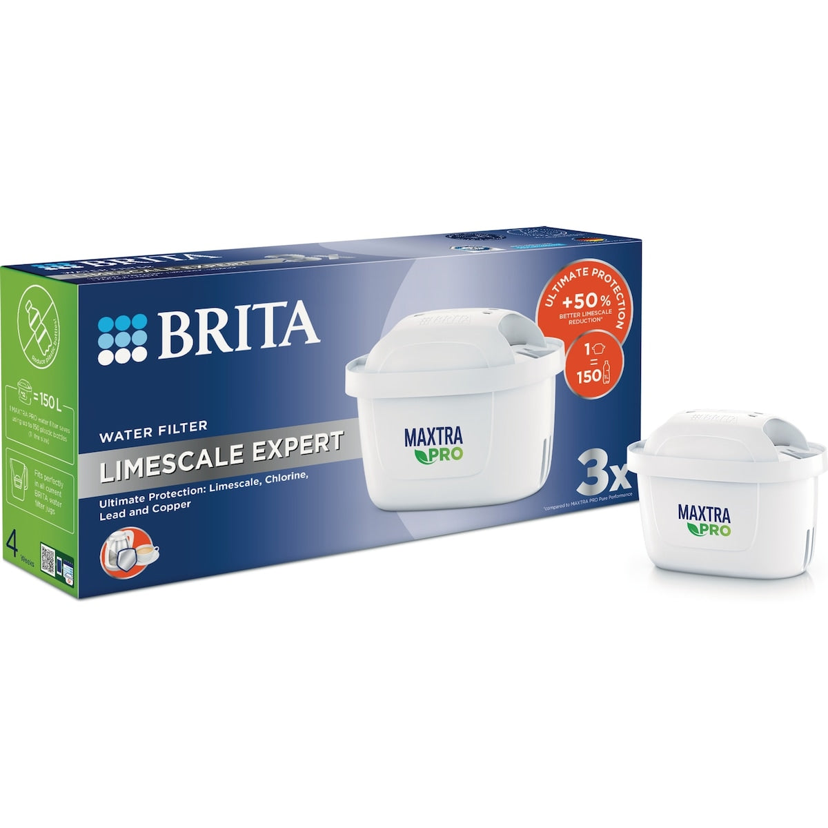 Brita Water Filter Cartridge Maxtra Pro Limescale 3 Pack