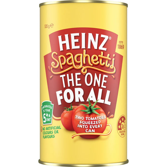 Heinz Spaghetti The One For All Pasta Tin Spaghetti Cheese 535g